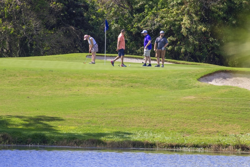 golfers on a golf course