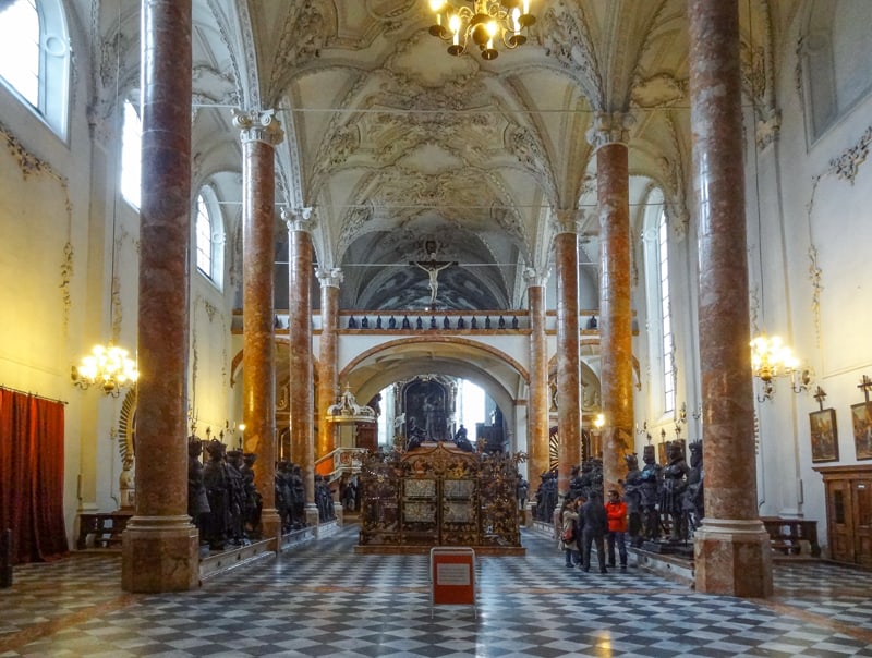 People visiting the beautiful Hofkirche - one of the things to do in Innsbruck