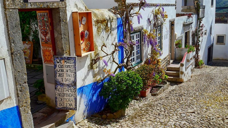 a colorful building with wisteria vines on the wall