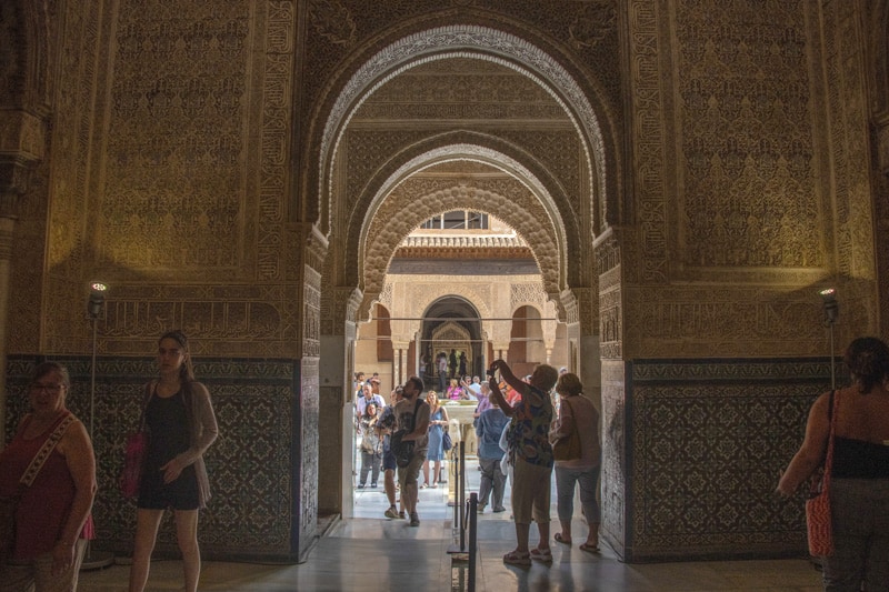 people taking photos in the Alhambra