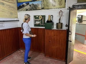 a woman looking at armaments in O'Hara's Battery Museum  - one of the things to do in Gibraltar