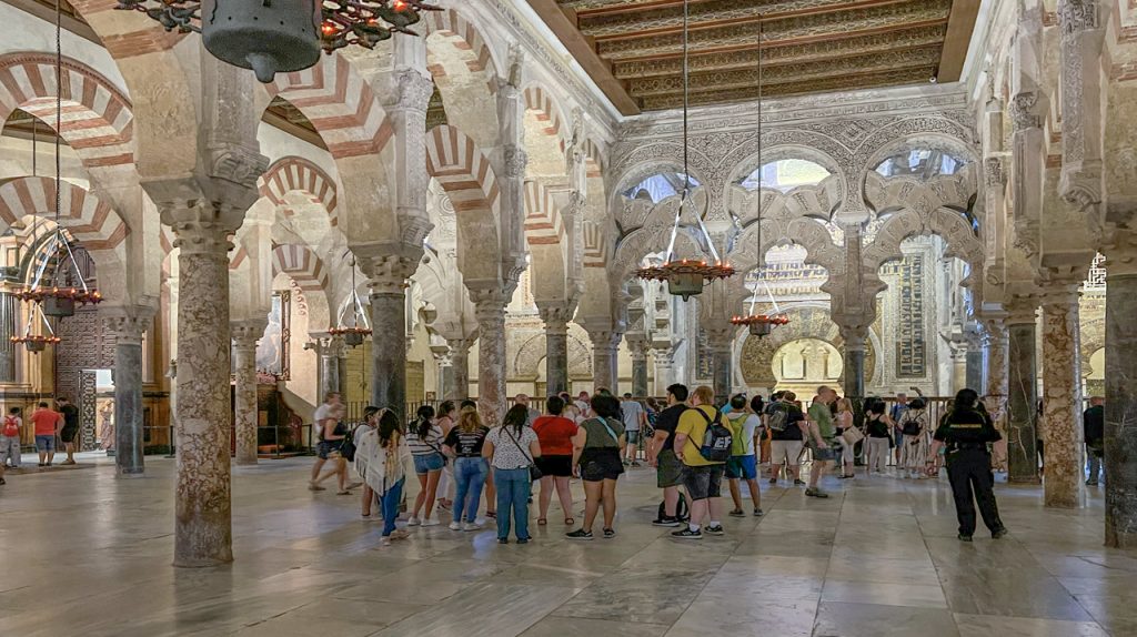 people in the great mosque of cordoba