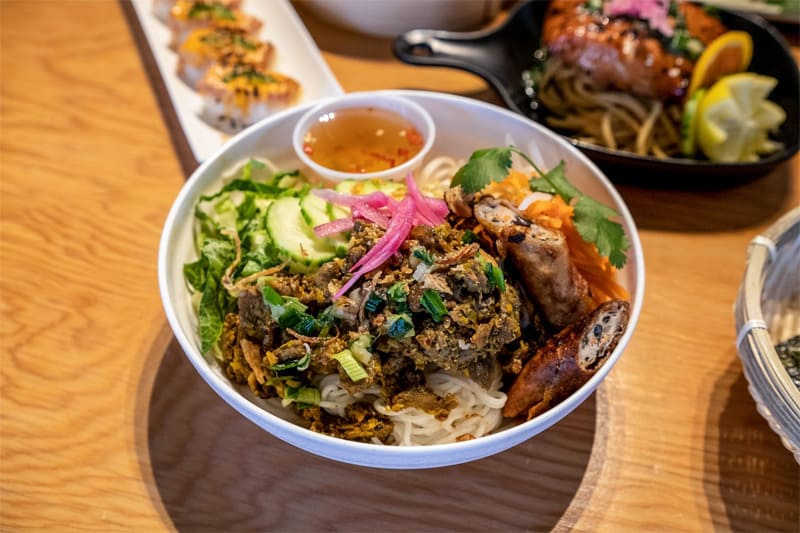 a meal on a table at Spice Bridge International Food Hall