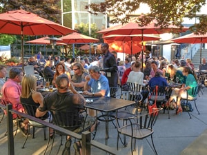 people dining at an outdoor restaurant -- one of the things to do in Bellevue