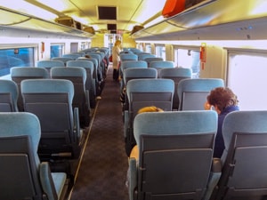 people on a train people taking day trips from Madrid