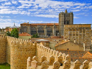 old city walls near a cathedral