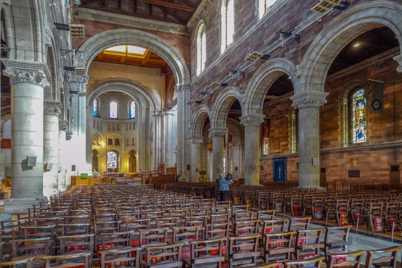 The interior of an ornate, old cathedral - seen on a black taxi tour of Belfast