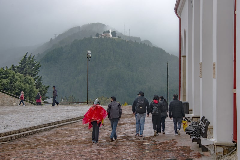 people walking atop Monserrate - what to do in Bogota