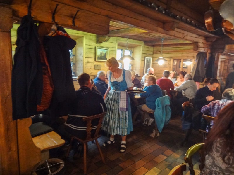 a waitress in a wurst restaurant in Germany