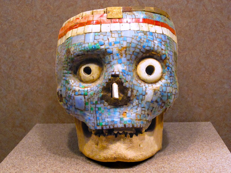 a mask in the Museum of Anthropology - one of the places to visit in Mexico City 
