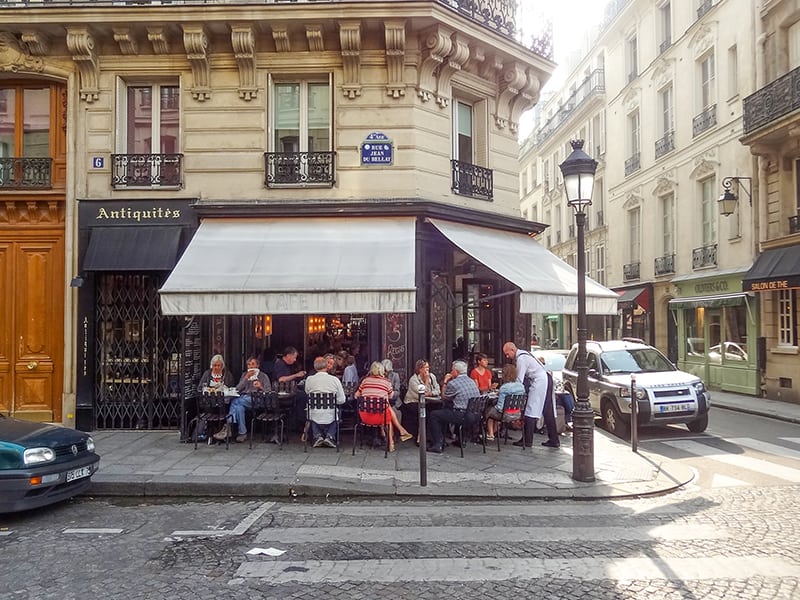 people in an outdoor cafe - seen while on walks in Paris 