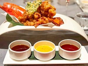 lobster tempura on a plate