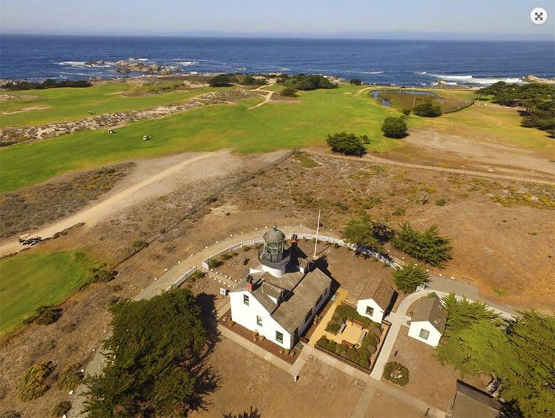 buildings near a coastal golf course