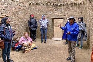 a park ranger giving a presentation about Chaco Culture in one of the World Heritage sites in the USA