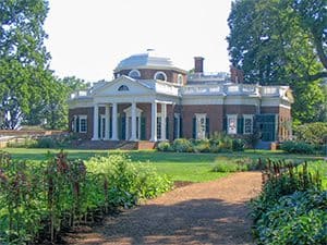 a beautiful brick building built by Jefferson, one of the World Heritage sites in the USA