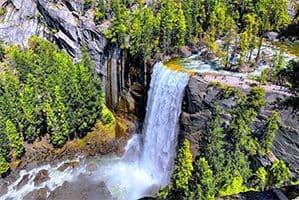 a waterfall in the wilderness