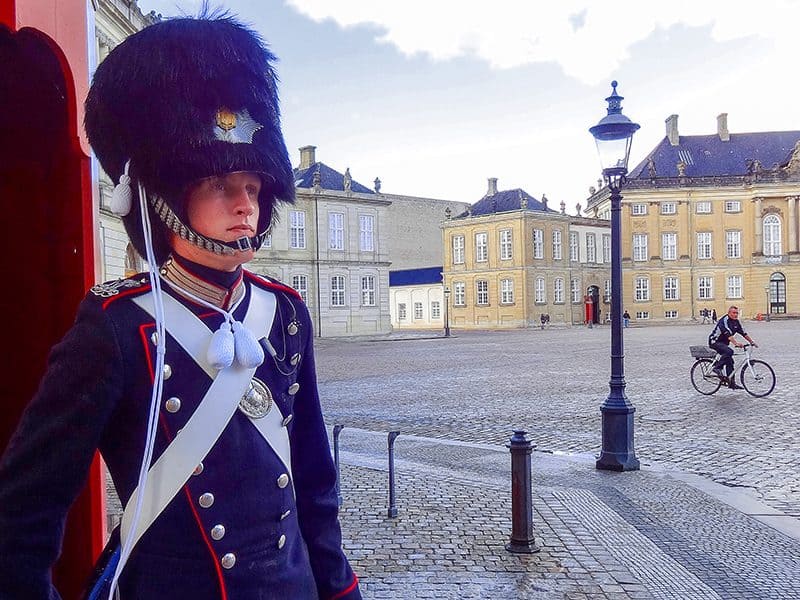 a guard outside Amalienborg Palace seen during 2 days in Copenhagen