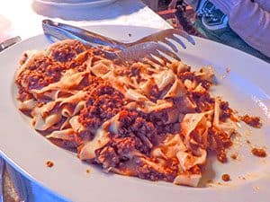 a plate of freshly made pasta