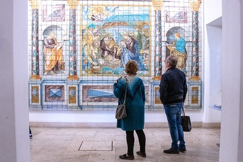 visitors looking at artwork in the Lisbon tile museum