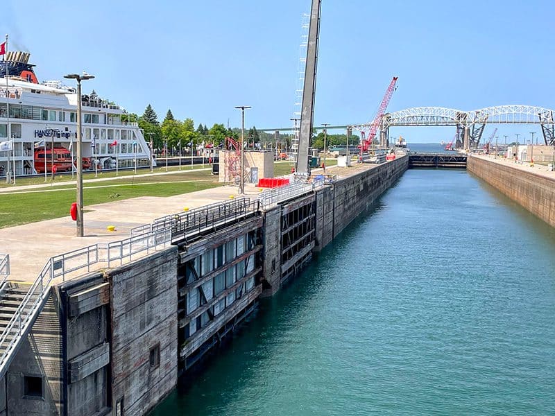 a long canal lock