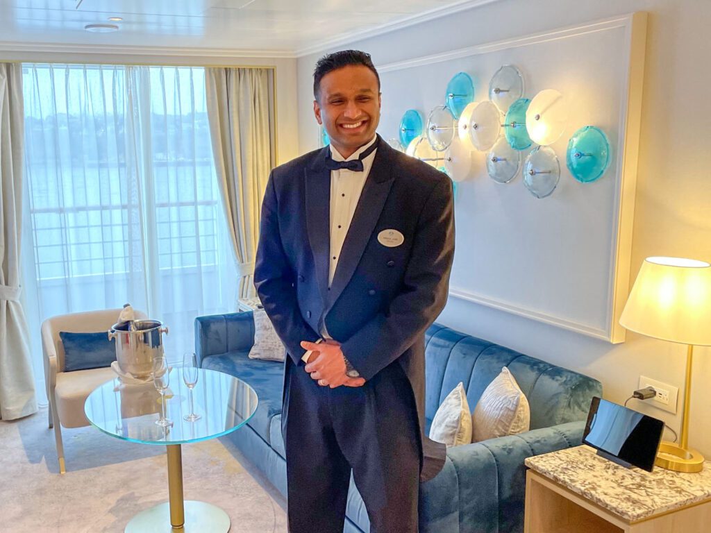 A butler in a suite aboard the Crystal Serenity