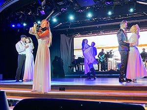 An ensemble group performing aboard the ship 