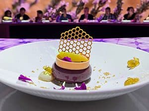 a dessert made of honey and cholcate on a Discovery Princess cruise