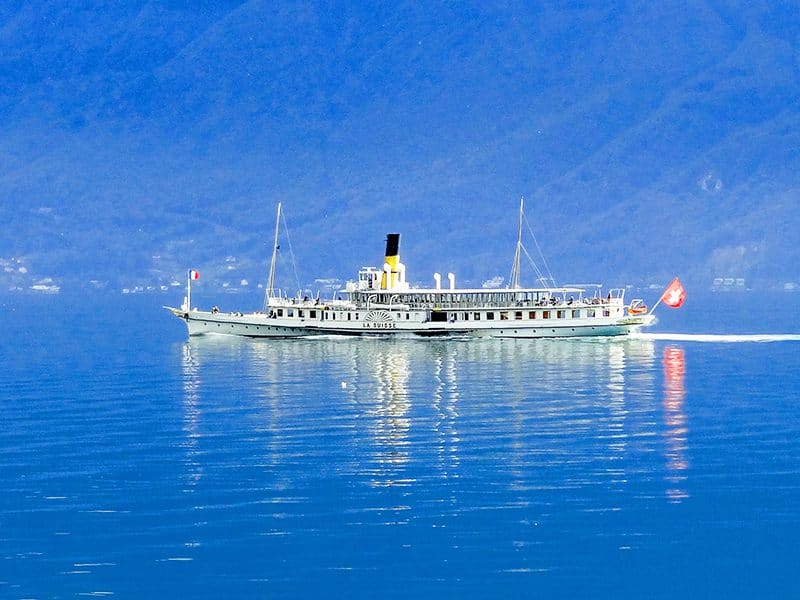A Belle Epoque steamer on a lake