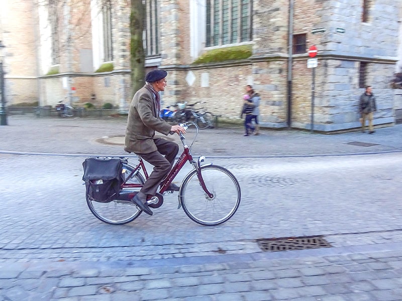 a man on a bike