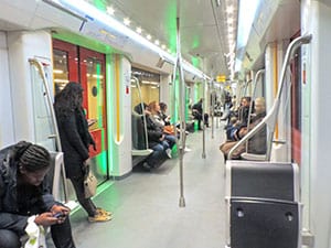 people on a very clean subway car seen during 2 days in Amsterdam