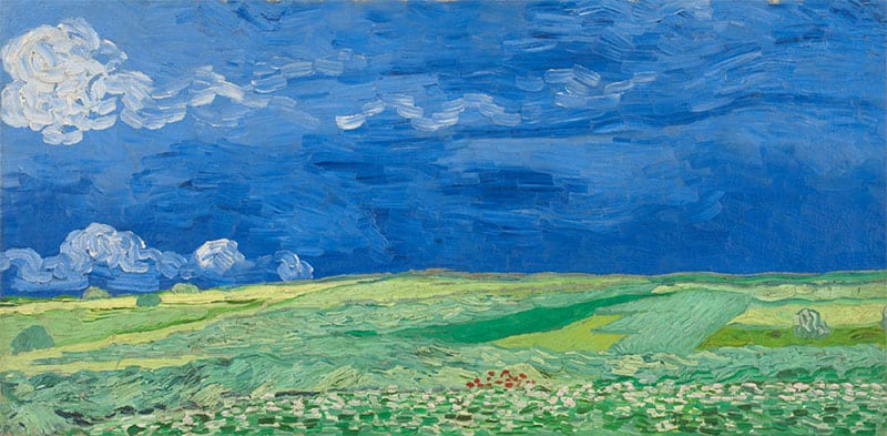 a photo of Van Gogh's Wheatfield Under Thunderclouds