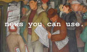 men at a newsstand