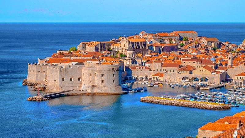 an old city on an isthmus on the sea