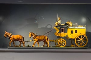 an exhibit of a horse-drawn carriage