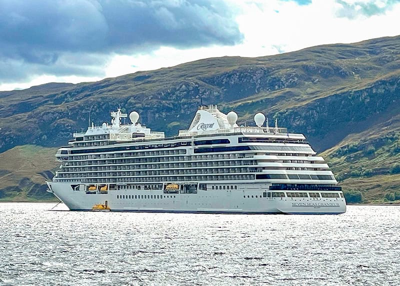 the Regent Seven Seas Grandeur at anchor