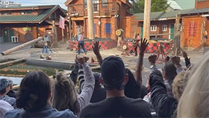 people watching an outdoor show