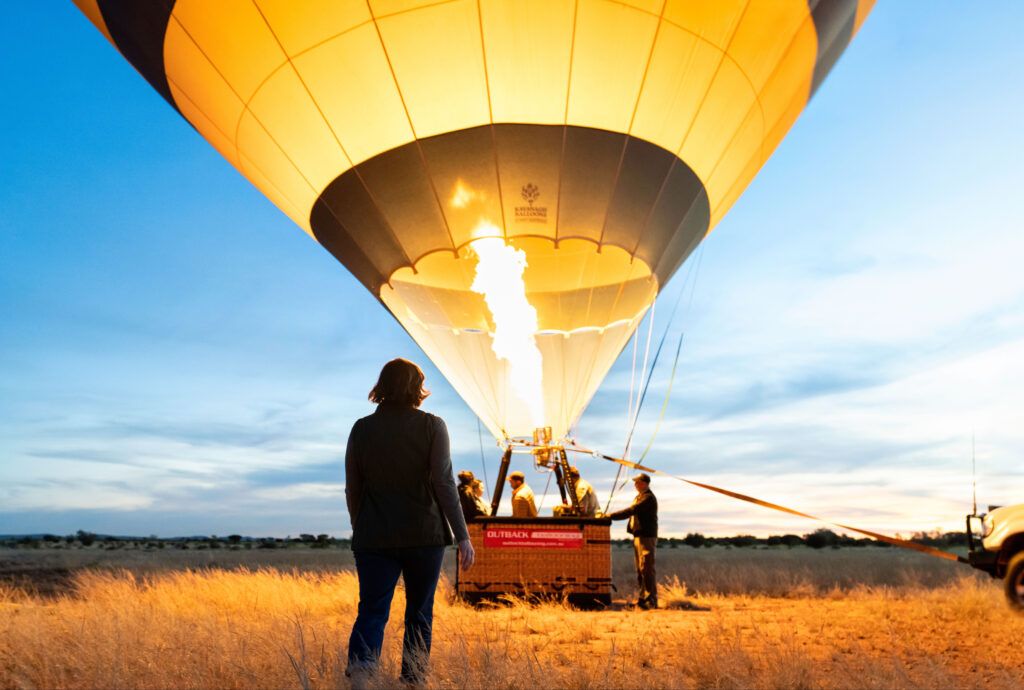 a hot air balloon in the northern territory australia