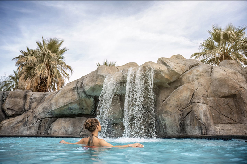 woman in a spa pool