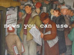 men at a newsstand